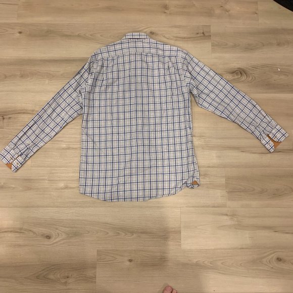 Stefano Barbera Size M Long Sleeve Dress Shirt Made In Italy Plaid - Picture 3 of 9